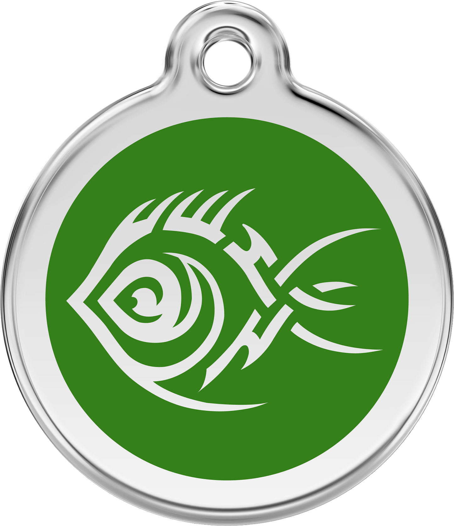 Pet Identification Tag | Tribal Fish - green