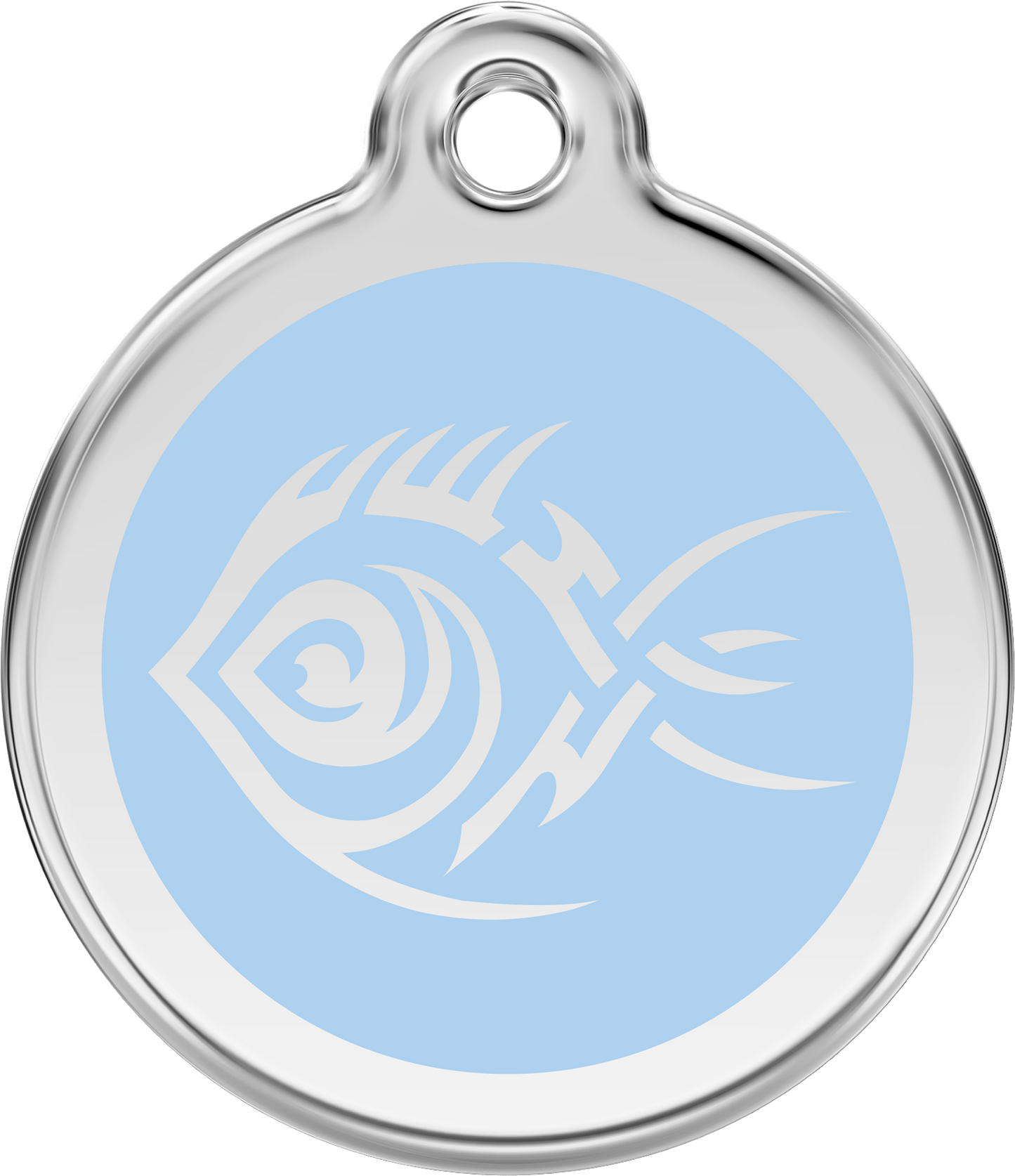 Pet Identification Tag | Tribal Fish - light blue