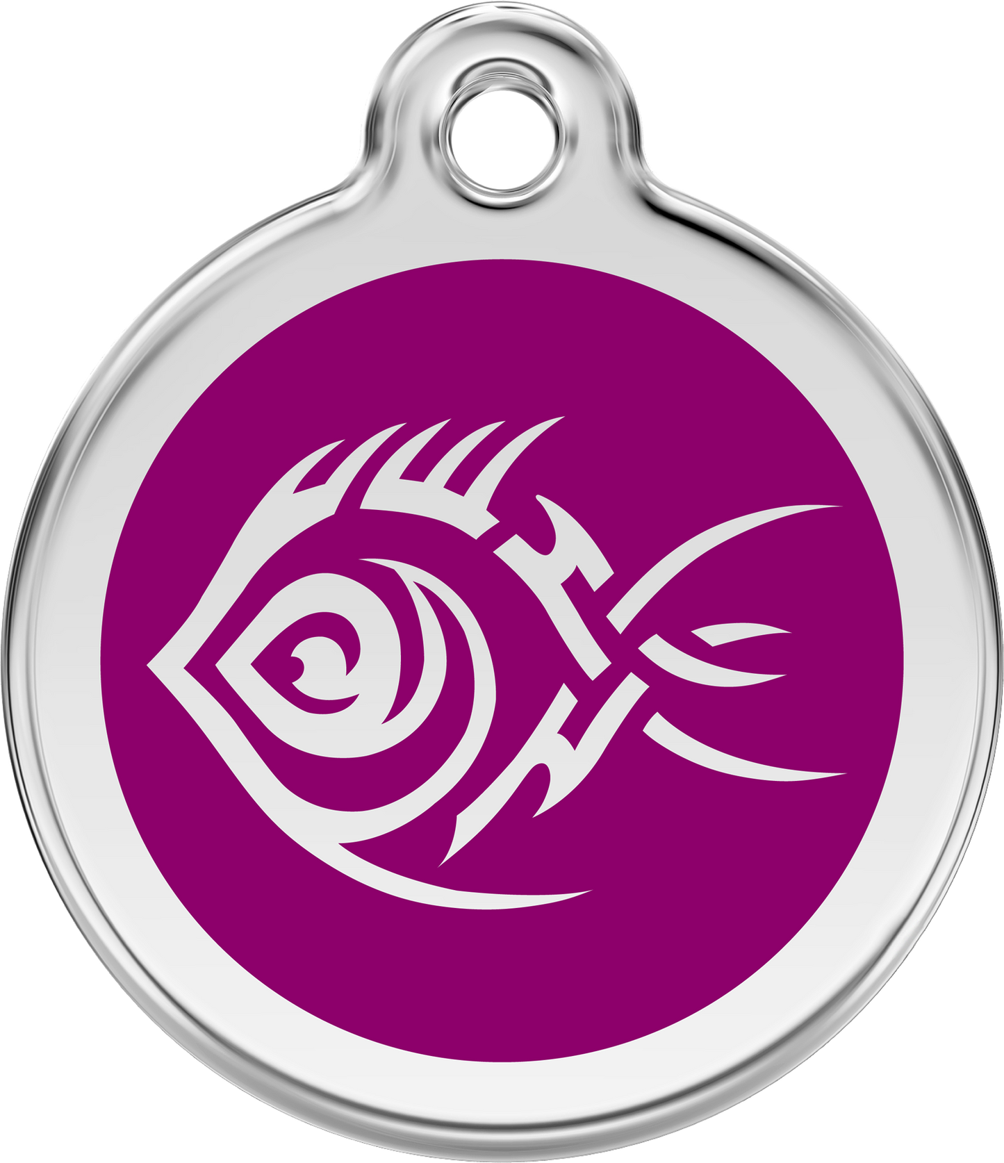 Pet Identification Tag | Tribal Fish - purple