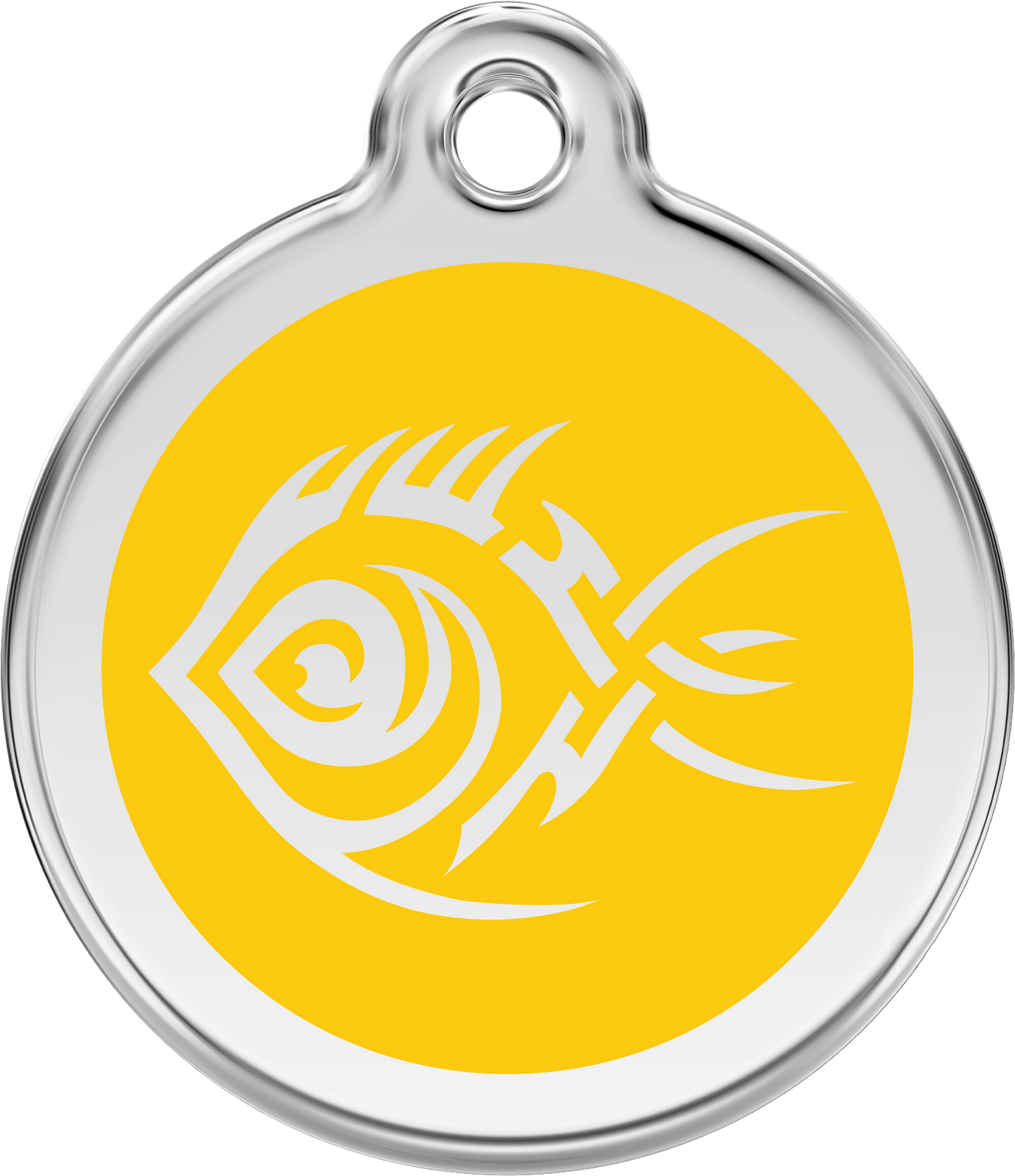 Pet Identification Tag | Tribal Fish - yellow