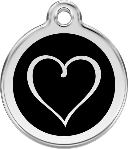 Pet Identification Tag | Tribal Heart - black