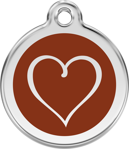 Pet Identification Tag | Tribal Heart - brown
