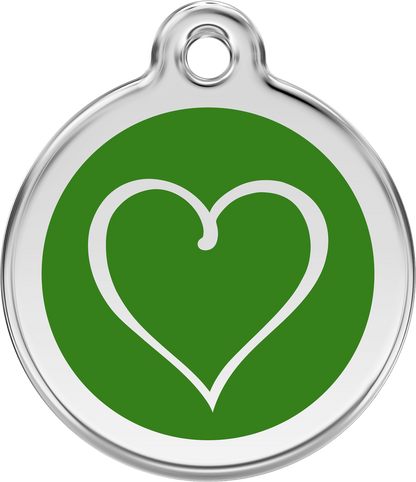 Pet Identification Tag | Tribal Heart - green