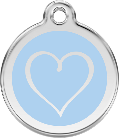 Pet Identification Tag | Tribal Heart - light blue
