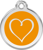 Pet Identification Tag | Tribal Heart - orange