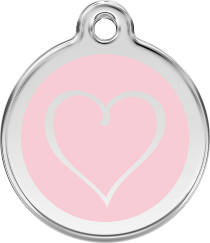 Pet Identification Tag | Tribal Heart - light pink