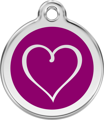 Pet Identification Tag | Tribal Heart - purple