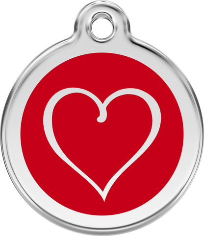 Pet Identification Tag | Tribal Heart - red