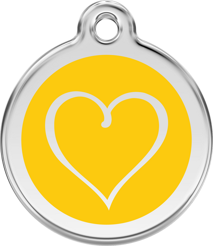 Pet Identification Tag | Tribal Heart - yellow