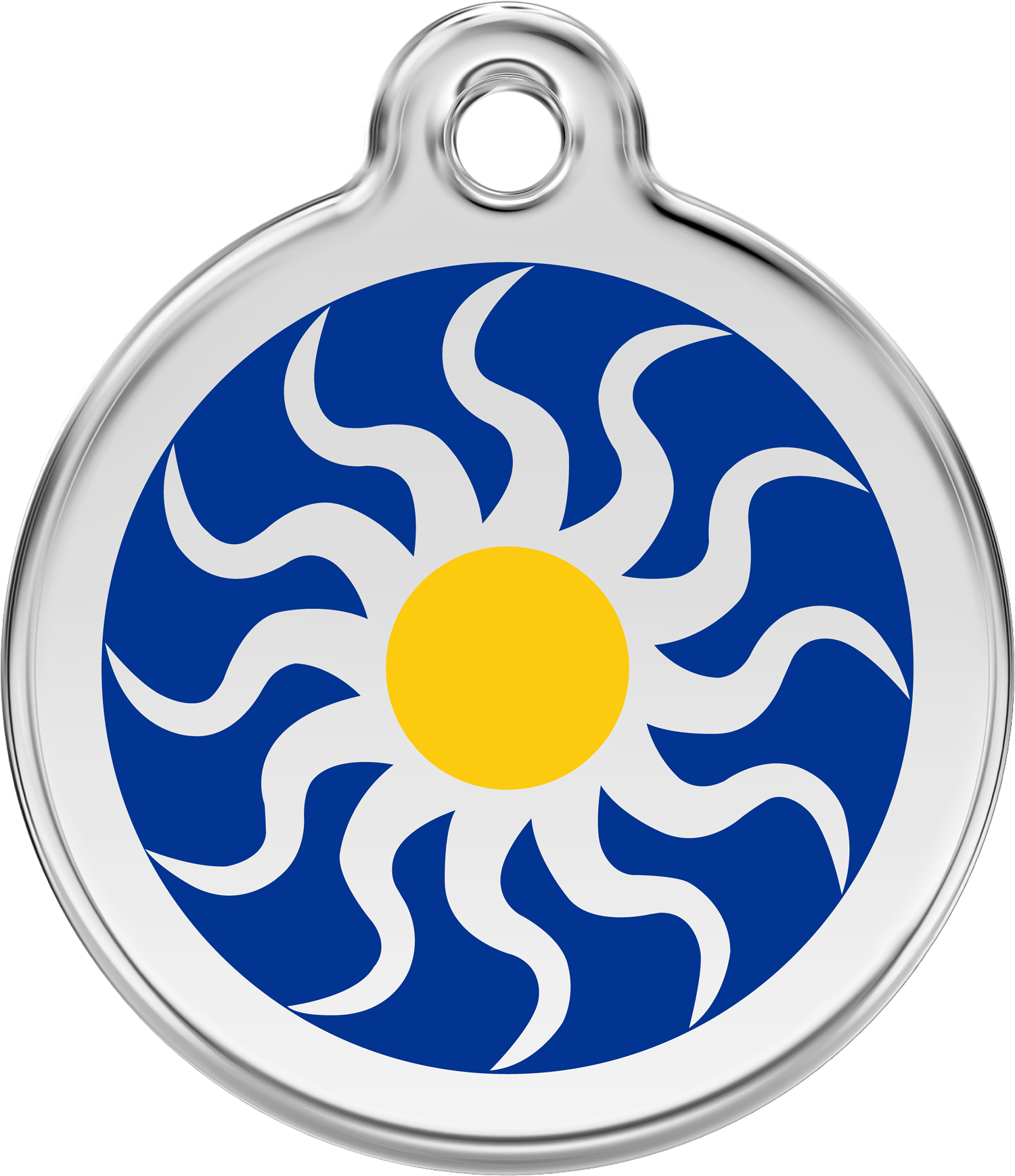Pet Identification Tag | Tribal Sun - blue