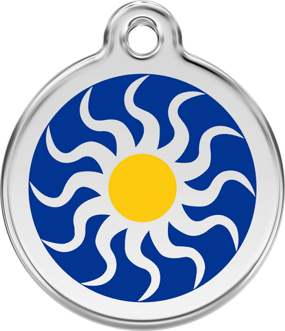 Pet Identification Tag | Tribal Sun - blue