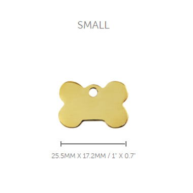 Pet ID Tag Brass Bone - small