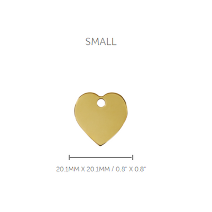 Pet ID Tag Brass Heart - small