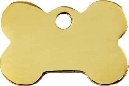 Pet ID Tag Brass Bone 