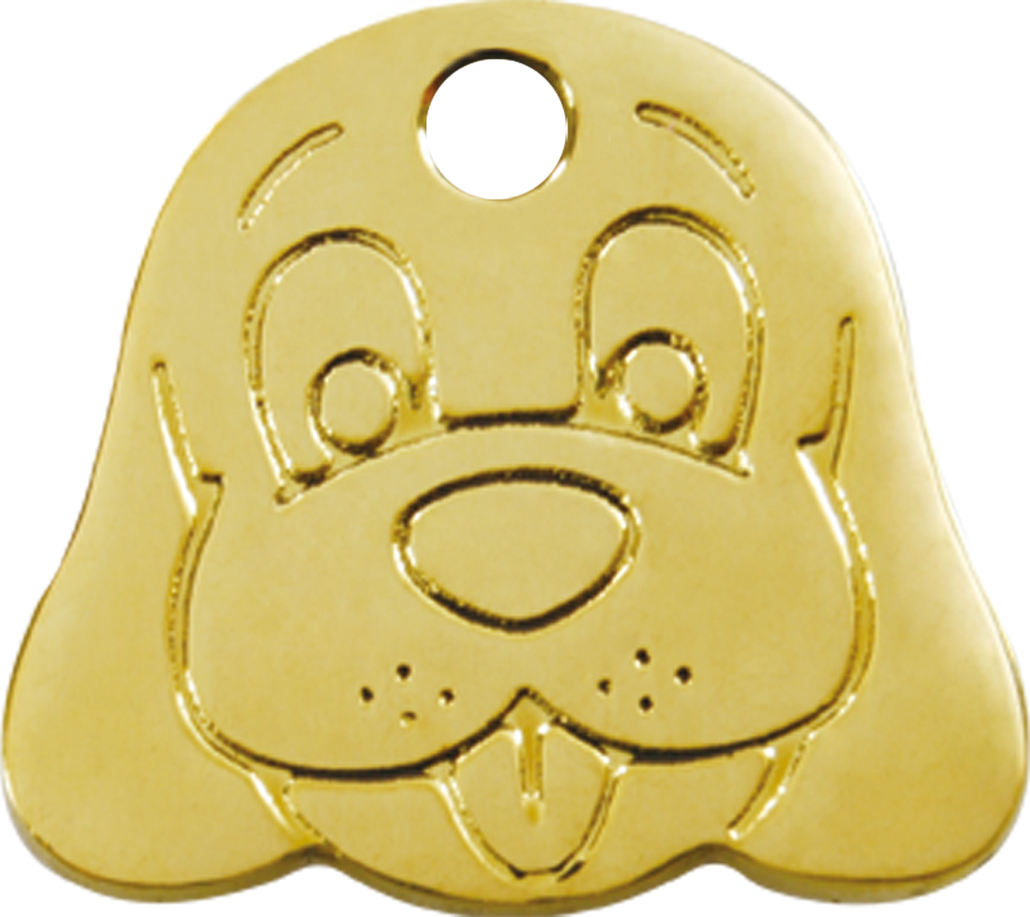 Pet ID Tag Brass Dog Face