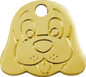 Pet ID Tag Brass Dog Face