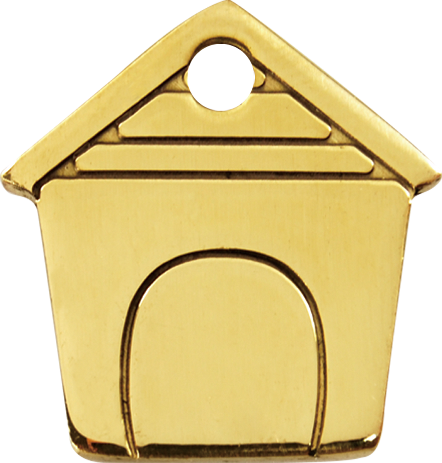 Pet ID Tag Brass Dog House