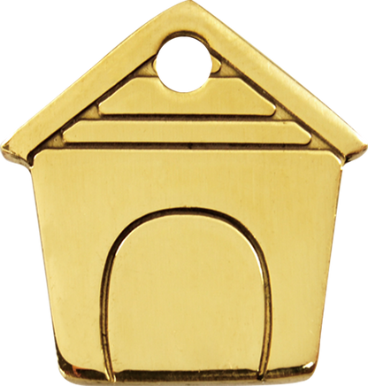 Pet ID Tag Brass Dog House