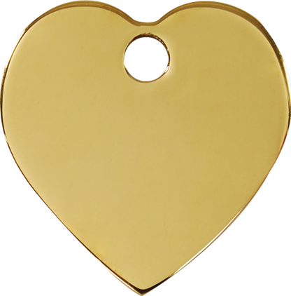 Pet ID Tag Brass Heart