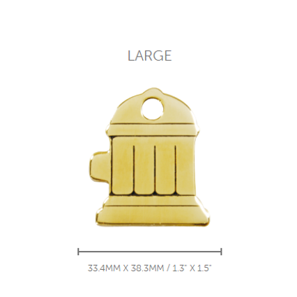 Pet ID Tag Brass Fire Hydrant - large
