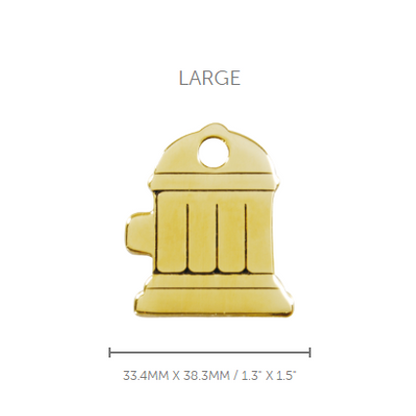 Pet ID Tag Brass Fire Hydrant - large
