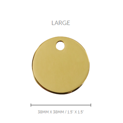 Pet ID Tag Brass Circle - large