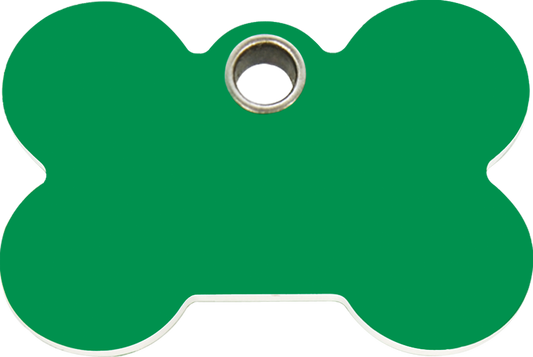 Pet Identification Tag Plastic Bone - green