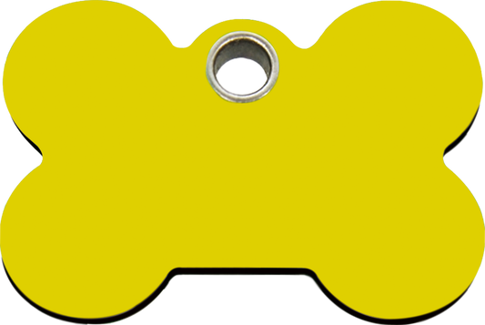 Pet Identification Tag Plastic Bone - yellow