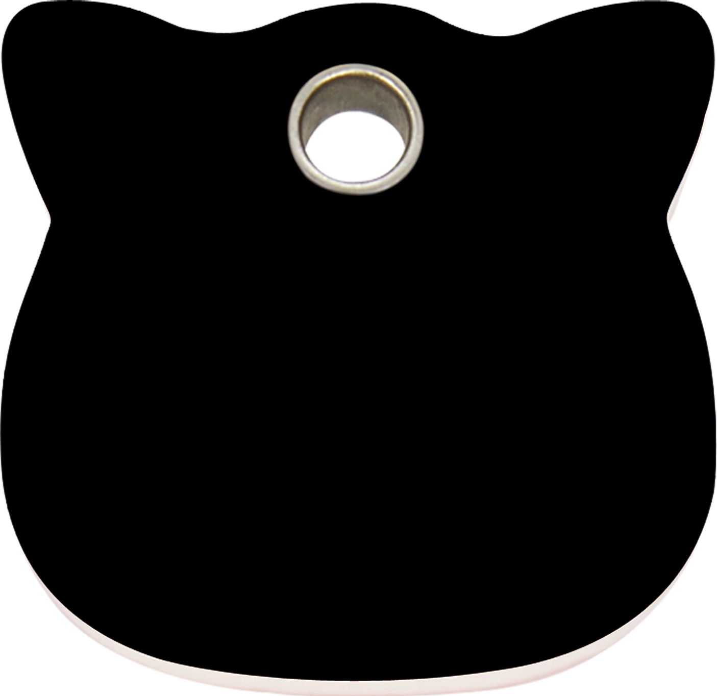 Pet Identification Tag Plastic | Cat Head - black