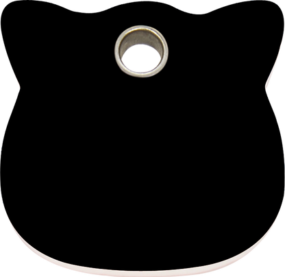 Pet Identification Tag Plastic | Cat Head - black