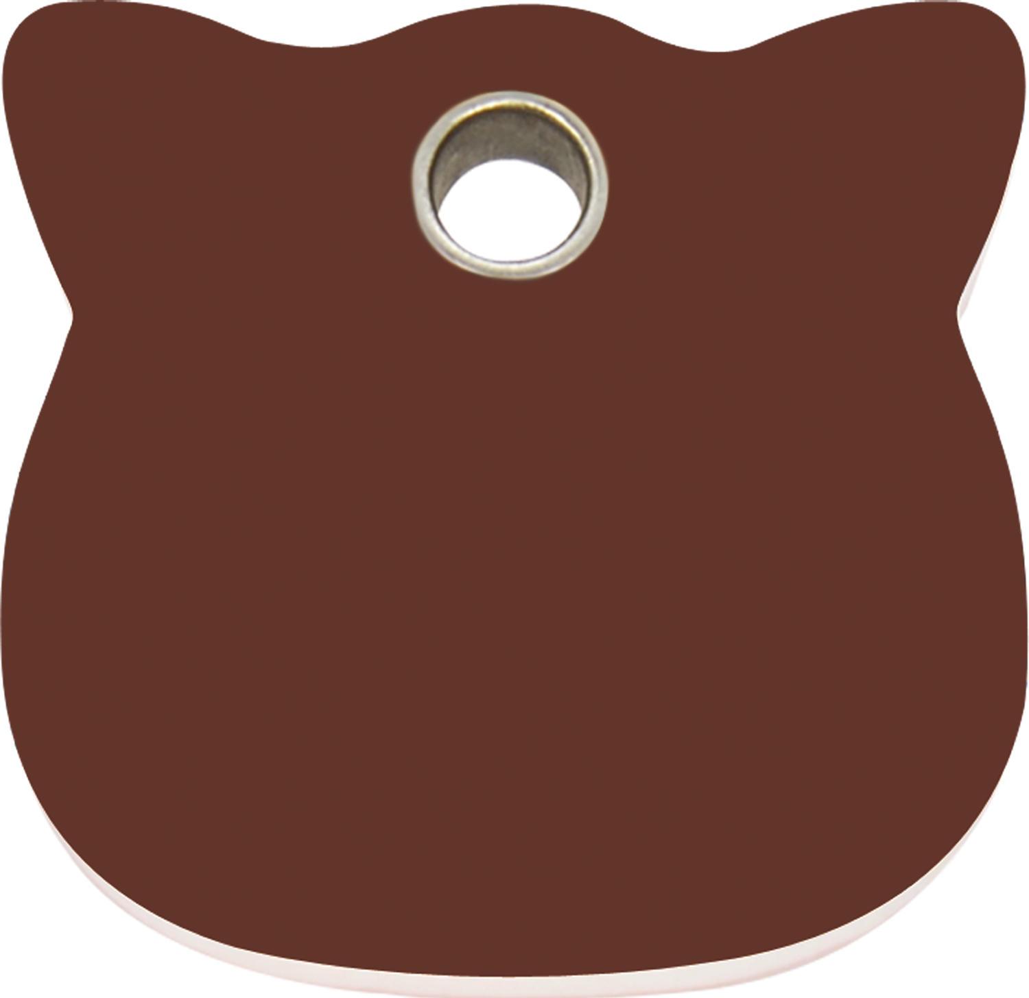 Pet Identification Tag Plastic | Cat Head - brown