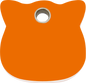 Pet Identification Tag Plastic | Cat Head - orange