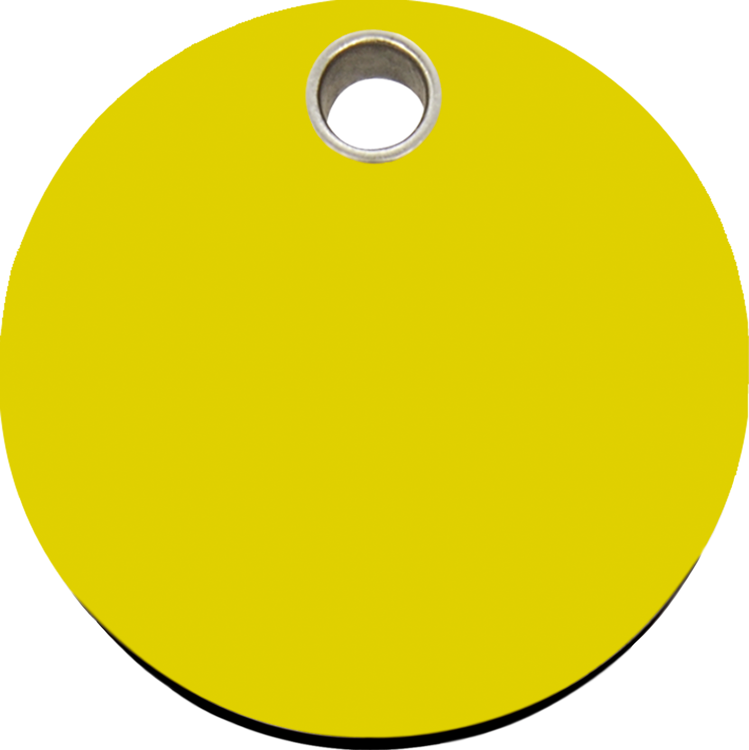 Pet Identification Tag Plastic | Circle - yellow