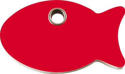 Pet Identification Tag Plastic | Fish - red