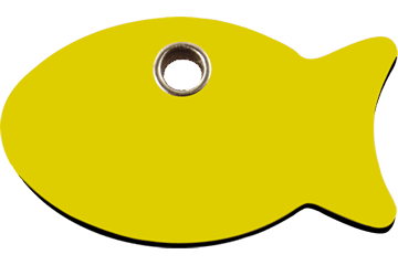 Pet Identification Tag Plastic | Fish - yellow