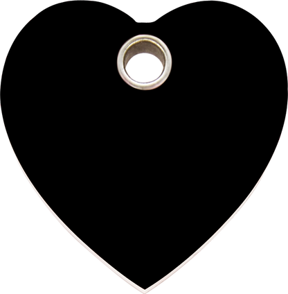 Pet Identification Tag Plastic Heart - black