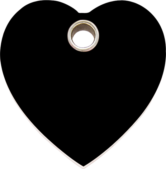 Pet Identification Tag Plastic Heart - black