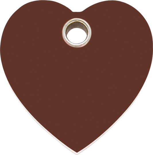 Pet Identification Tag Plastic Heart - brown