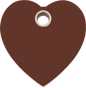 Pet Identification Tag Plastic Heart - brown