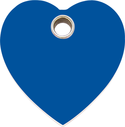 Pet Identification Tag Plastic Heart - blue
