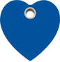 Pet Identification Tag Plastic Heart - blue