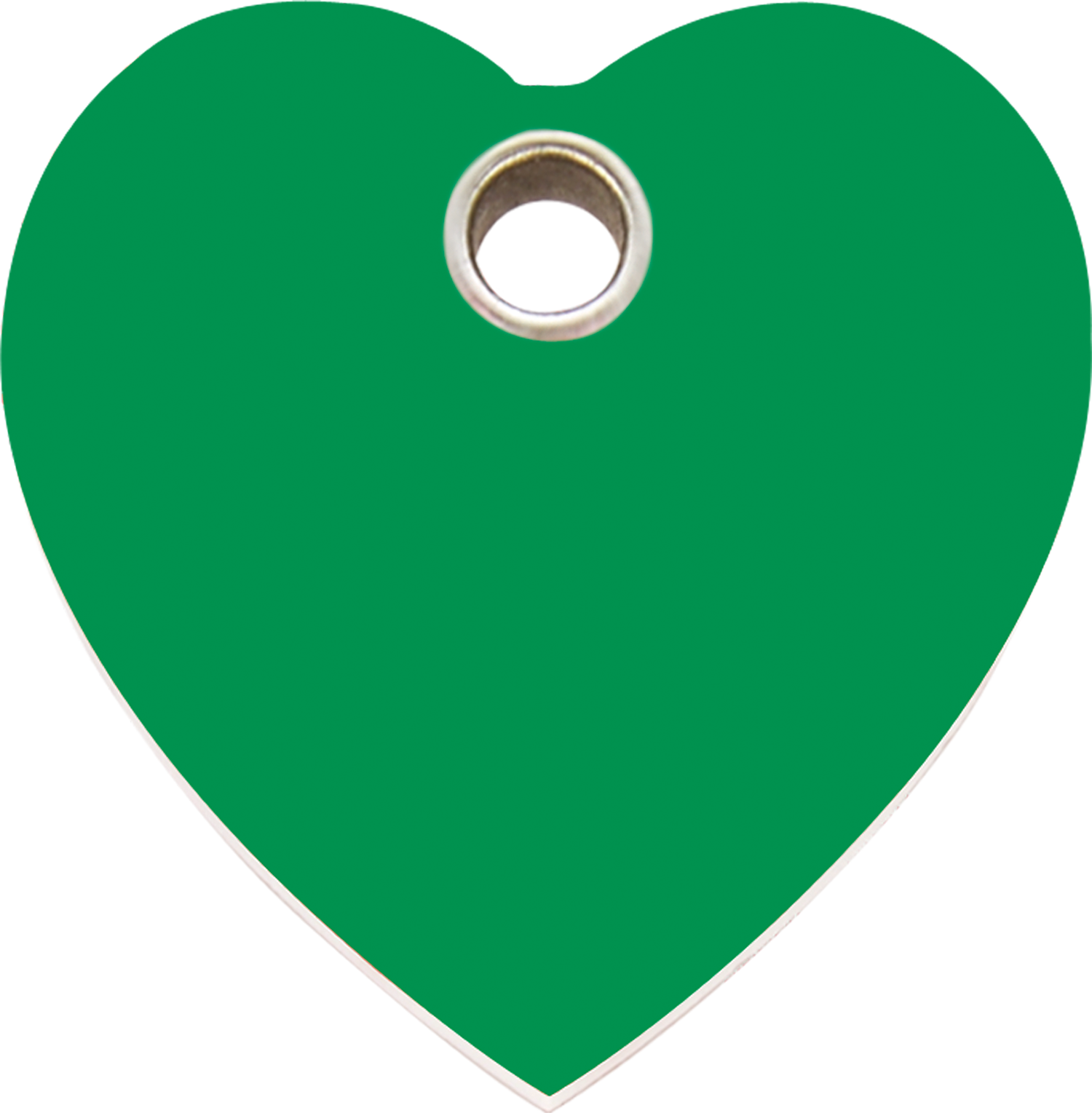 Pet Identification Tag Plastic Heart - green