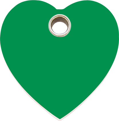 Pet Identification Tag Plastic Heart - green