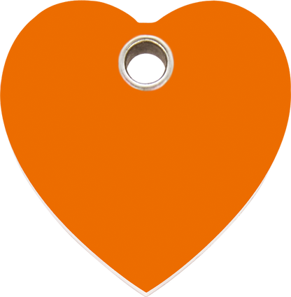 Pet Identification Tag Plastic Heart - orange