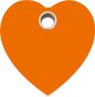 Pet Identification Tag Plastic Heart - orange