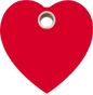 Pet Identification Tag Plastic Heart - red