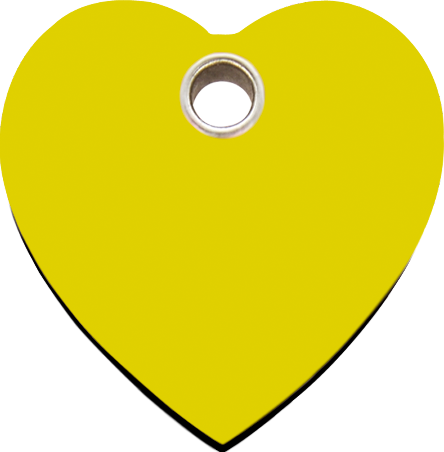 Pet Identification Tag Plastic Heart - yellow