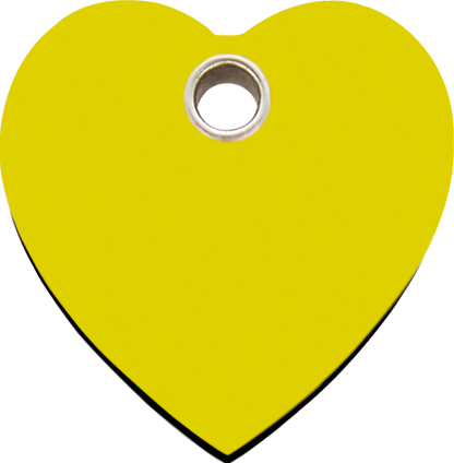 Pet Identification Tag Plastic Heart - yellow