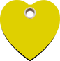 Pet Identification Tag Plastic Heart - yellow