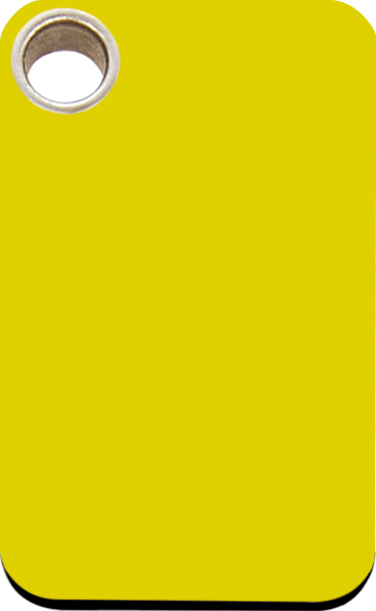 Pet Identification Tag Plastic Rectangular - yellow